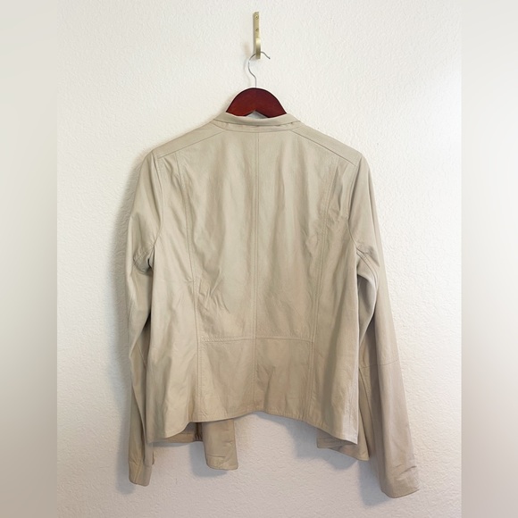 Vince draped leather jacket in stone XL - Picture 4 of 8